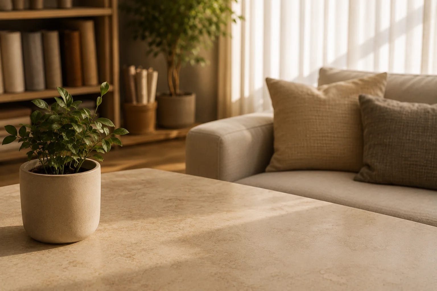 Ambiente com sofá e decoração